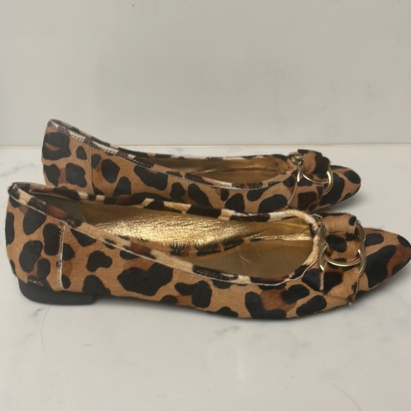 KATE SPADE Eryn Leopard Chain Link Pointed Flats - Picture 11 of 11
